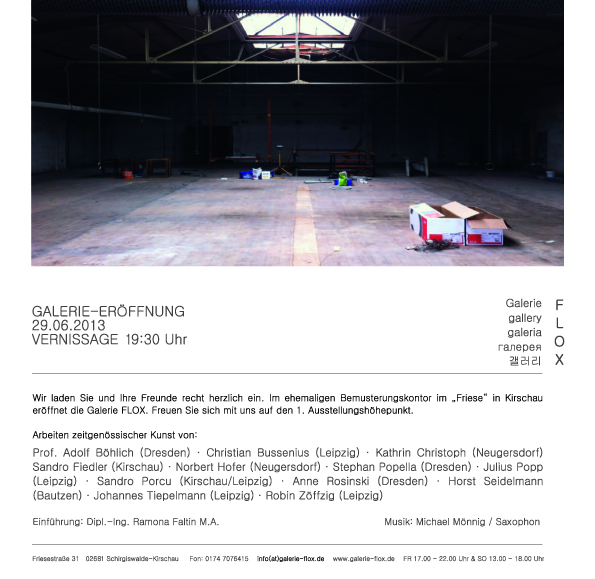 29. Juni 2013 – Eröffnung der Galerie FLOX im Friese